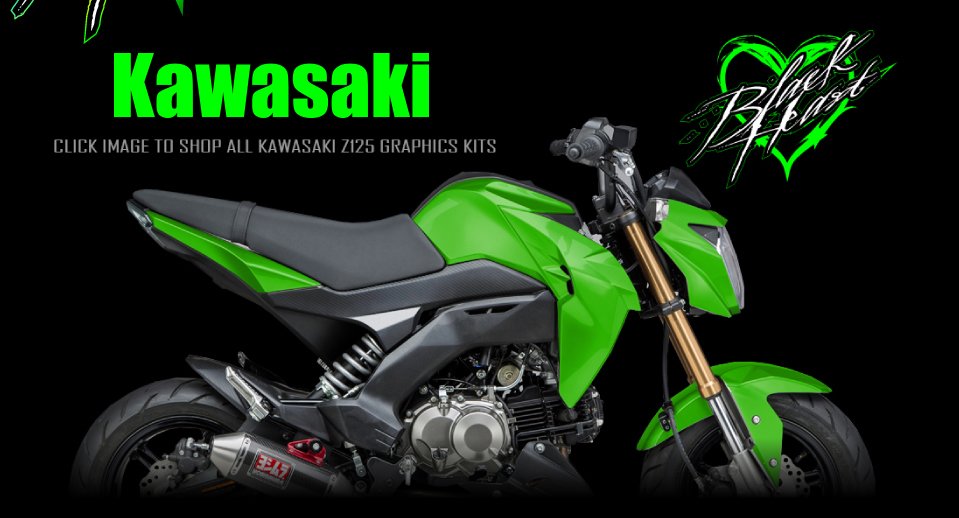 Green Kawasaki Z125 Graphics