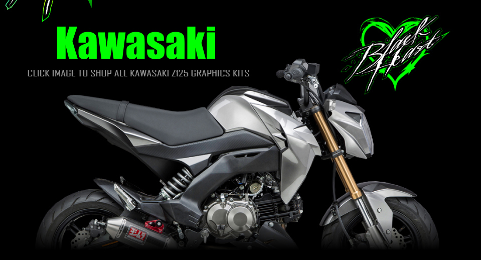 Silver Kawasaki Z125 Graphics